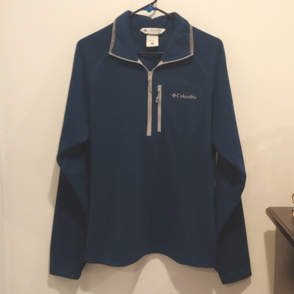Columbia Brand 1/4 Zip Fleece Blue Mens Large